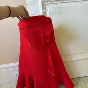 ❤️SOLD -Sandro Scarlet Textured Skirt